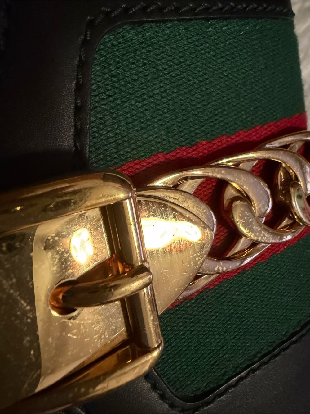 GUCCI Black Leather Sylvie Shoulder Bag / Crossbody - Picture 3 of 16